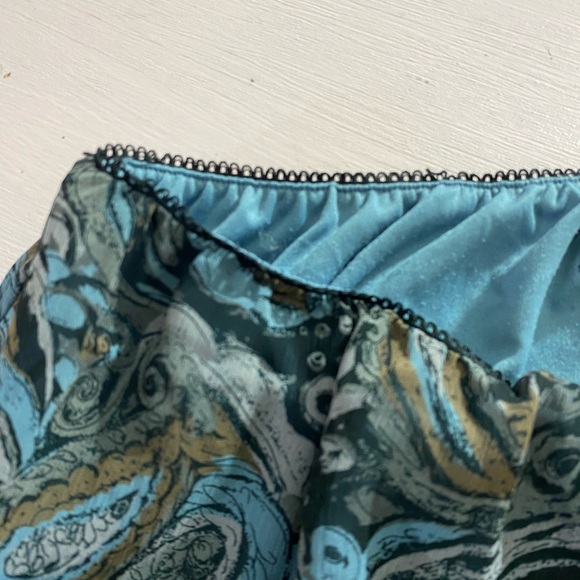 Vintage 90's Blue Paisley Long Midi Skirt Womens Large R.EQ. Layered Ruffle Hem - Picture 12 of 13